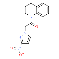 ChemSpider 2D Image | 1-(3,4-Dihydro-1(2H)-quinolinyl)-2-(3-nitro-1H-pyrazol-1-yl)ethanone | C14H14N4O3