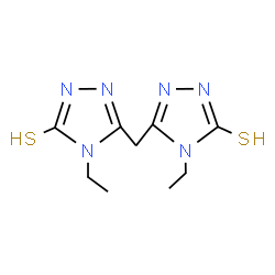 ChemSpider 2D Image | 5,5'-Methylenebis(4-ethyl-2,4-dihydro-3H-1,2,4-triazole-3-thione) | C9H14N6S2