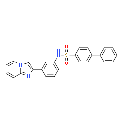 ChemSpider 2D Image | N-[3-(Imidazo[1,2-a]pyridin-2-yl)phenyl]-4-biphenylsulfonamide | C25H19N3O2S