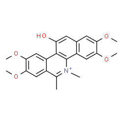 ChemSpider 2D Image | 11-Hydroxy-2,3,8,9-tetramethoxy-5,6-dimethylbenzo[c]phenanthridinium | C23H24NO5