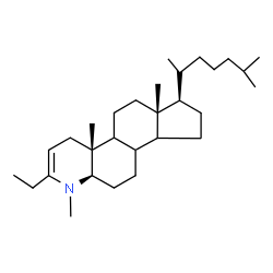 ChemSpider 2D Image | (4aR,6aR,7R,11aR)-2-Ethyl-1,4a,6a-trimethyl-7-[(2R)-6-methyl-2-heptanyl]-4,4a,4b,5,6,6a,7,8,9,9a,9b,10,11,11a-tetradecahydro-1H-indeno[5,4-f]quinoline | C29H51N