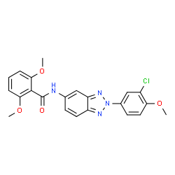 ChemSpider 2D Image | N-[2-(3-Chloro-4-methoxyphenyl)-2H-benzotriazol-5-yl]-2,6-dimethoxybenzamide | C22H19ClN4O4
