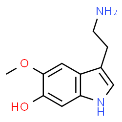 ChemSpider 2D Image | 3-(2-Aminoethyl)-5-methoxy-1H-indol-6-ol | C11H14N2O2