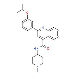 ChemSpider 2D Image | 2-(3-Isopropoxyphenyl)-N-(1-methyl-4-piperidinyl)-4-quinolinecarboxamide | C25H29N3O2