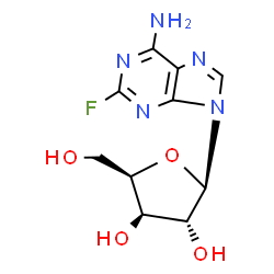 ChemSpider 2D Image | 2-Fluoro-9-(beta-D-xylofuranosyl)-9H-purin-6-amine | C10H12FN5O4