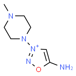 ChemSpider 2D Image | 5-Amino-3-(4-methyl-1-piperazinyl)-1,2,3-oxadiazol-3-ium | C7H14N5O