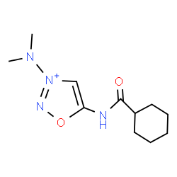 ChemSpider 2D Image | 5-[(Cyclohexylcarbonyl)amino]-3-(dimethylamino)-1,2,3-oxadiazol-3-ium | C11H19N4O2