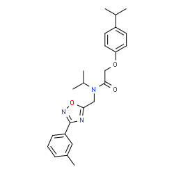 ChemSpider 2D Image | N-Isopropyl-2-(4-isopropylphenoxy)-N-{[3-(3-methylphenyl)-1,2,4-oxadiazol-5-yl]methyl}acetamide | C24H29N3O3