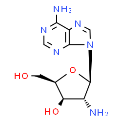 ChemSpider 2D Image | 9-(2-Amino-2-deoxy-beta-D-xylofuranosyl)-9H-purin-6-amine | C10H14N6O3