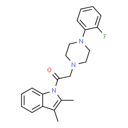 ChemSpider 2D Image | 1-(2,3-Dimethyl-1H-indol-1-yl)-2-[4-(2-fluorophenyl)-1-piperazinyl]ethanone | C22H24FN3O