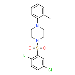 ChemSpider 2D Image | 1-[(2,5-Dichlorophenyl)sulfonyl]-4-(2-methylphenyl)piperazine | C17H18Cl2N2O2S