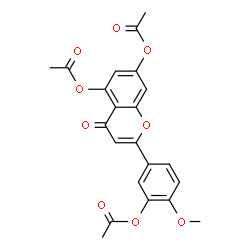 ChemSpider 2D Image | 2-(3-Acetoxy-4-methoxyphenyl)-4-oxo-4H-chromene-5,7-diyl diacetate | C22H18O9