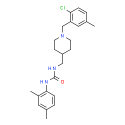 ChemSpider 2D Image | 1-{[1-(2-Chloro-5-methylbenzyl)-4-piperidinyl]methyl}-3-(2,4-dimethylphenyl)urea | C23H30ClN3O