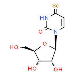 ChemSpider 2D Image | 1-(beta-D-Ribofuranosyl)-4-selenoxo-3,4-dihydro-2(1H)-pyrimidinone | C9H12N2O5Se