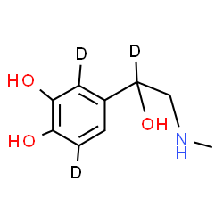 ChemSpider 2D Image | 4-[1-Hydroxy-2-(methylamino)(1-~2~H)ethyl]-1,2-(3,6-~2~H_2_)benzenediol | C9H10D3NO3