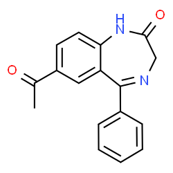 ChemSpider 2D Image | 7-Acetyl-5-phenyl-1,3-dihydro-2H-1,4-benzodiazepin-2-one | C17H14N2O2