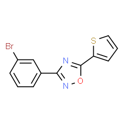 ChemSpider 2D Image | 3-(3-Bromophenyl)-5-(2-thienyl)-1,2,4-oxadiazole | C12H7BrN2OS