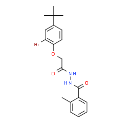 ChemSpider 2D Image | N'-{[2-Bromo-4-(2-methyl-2-propanyl)phenoxy]acetyl}-2-methylbenzohydrazide | C20H23BrN2O3