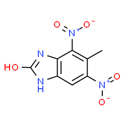 ChemSpider 2D Image | 5-Methyl-4,6-dinitro-1,3-dihydro-2H-benzimidazol-2-one | C8H6N4O5
