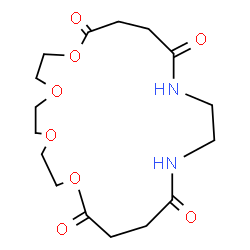 ChemSpider 2D Image | 1,4,7,10-Tetraoxa-15,18-diazacyclodocosane-11,14,19,22-tetrone | C16H26N2O8