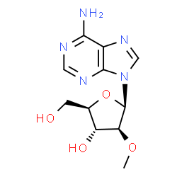 ChemSpider 2D Image | 9-(2-O-Methyl-beta-D-arabinofuranosyl)-9H-purin-6-amine | C11H15N5O4