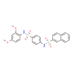 ChemSpider 2D Image | N-{4-[(2,4-Dimethoxyphenyl)sulfamoyl]phenyl}-2-naphthalenesulfonamide | C24H22N2O6S2