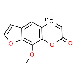 ChemSpider 2D Image | 9-Methoxy(5-~14~C)-7H-furo[3,2-g]chromen-7-one | C1114CH8O4