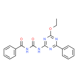ChemSpider 2D Image | N-[(4-Ethoxy-6-phenyl-1,3,5-triazin-2-yl)carbamoyl]benzamide | C19H17N5O3