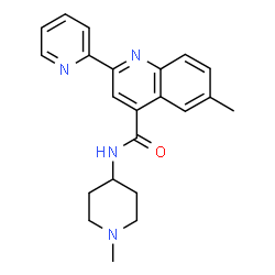 ChemSpider 2D Image | 6-Methyl-N-(1-methyl-4-piperidinyl)-2-(2-pyridinyl)-4-quinolinecarboxamide | C22H24N4O