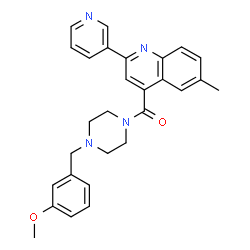 ChemSpider 2D Image | [4-(3-Methoxybenzyl)-1-piperazinyl][6-methyl-2-(3-pyridinyl)-4-quinolinyl]methanone | C28H28N4O2
