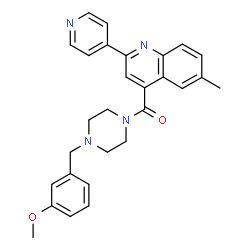 ChemSpider 2D Image | [4-(3-Methoxybenzyl)-1-piperazinyl][6-methyl-2-(4-pyridinyl)-4-quinolinyl]methanone | C28H28N4O2