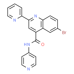 ChemSpider 2D Image | 6-Bromo-2-(2-pyridinyl)-N-(4-pyridinyl)-4-quinolinecarboxamide | C20H13BrN4O