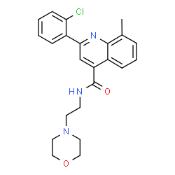 ChemSpider 2D Image | 2-(2-Chlorophenyl)-8-methyl-N-[2-(4-morpholinyl)ethyl]-4-quinolinecarboxamide | C23H24ClN3O2