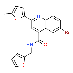 ChemSpider 2D Image | 6-Bromo-N-(2-furylmethyl)-2-(5-methyl-2-furyl)-4-quinolinecarboxamide | C20H15BrN2O3