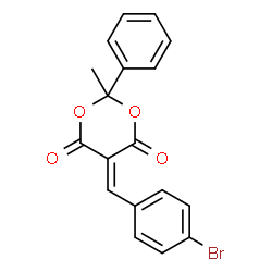 ChemSpider 2D Image | 5-(4-Bromobenzylidene)-2-methyl-2-phenyl-1,3-dioxane-4,6-dione | C18H13BrO4