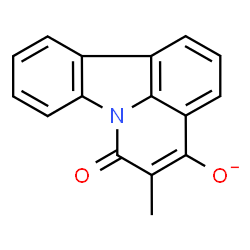 ChemSpider 2D Image | 5-Methyl-6-oxo-6H-pyrido[3,2,1-jk]carbazol-4-olate | C16H10NO2