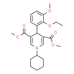 ChemSpider 2D Image | Dimethyl 1-cyclohexyl-4-(2-ethoxy-3-methoxyphenyl)-1,4-dihydro-3,5-pyridinedicarboxylate | C24H31NO6