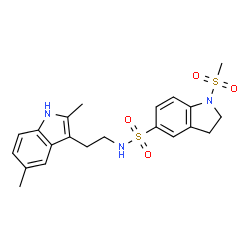 ChemSpider 2D Image | N-[2-(2,5-Dimethyl-1H-indol-3-yl)ethyl]-1-(methylsulfonyl)-5-indolinesulfonamide | C21H25N3O4S2
