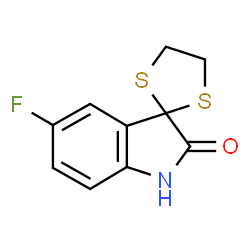 ChemSpider 2D Image | 5'-Fluorospiro[1,3-dithiolane-2,3'-indol]-2'(1'H)-one | C10H8FNOS2