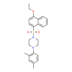 ChemSpider 2D Image | 1-(2,4-Dimethylphenyl)-4-[(4-ethoxy-1-naphthyl)sulfonyl]piperazine | C24H28N2O3S