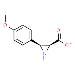 ChemSpider 2D Image | (2S,3S)-3-(4-Methoxyphenyl)-2-aziridinecarboxylate | C10H10NO3