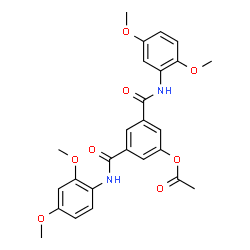 ChemSpider 2D Image | 3-[(2,4-Dimethoxyphenyl)carbamoyl]-5-[(2,5-dimethoxyphenyl)carbamoyl]phenyl acetate | C26H26N2O8