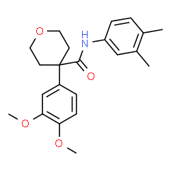 ChemSpider 2D Image | 4-(3,4-Dimethoxyphenyl)-N-(3,4-dimethylphenyl)tetrahydro-2H-pyran-4-carboxamide | C22H27NO4