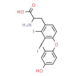 ChemSpider 2D Image | O-(4-Hydroxy-2-iodophenyl)-2,3-diiodotyrosine | C15H12I3NO4