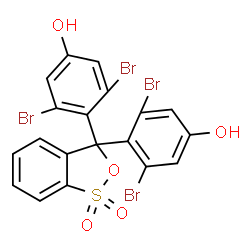 ChemSpider 2D Image | 4,4'-(1,1-Dioxido-3H-2,1-benzoxathiole-3,3-diyl)bis(3,5-dibromophenol) | C19H10Br4O5S