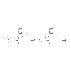 ChemSpider 2D Image | Calcium bis[(6E)-7-{4-(4-fluorophenyl)-6-isopropyl-2-[methyl(methylsulfonyl)amino]-5-pyrimidinyl}-3,5-dihydroxy-6-heptenoate] | C44H54CaF2N6O12S2