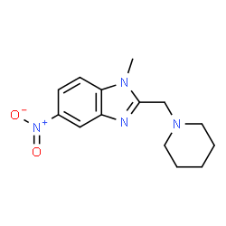 ChemSpider 2D Image | 1-Methyl-5-nitro-2-(1-piperidinylmethyl)-1H-benzimidazole | C14H18N4O2