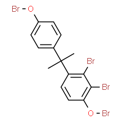ChemSpider 2D Image | 2,3-Dibromo-4-{2-[4-(bromooxy)phenyl]-2-propanyl}phenyl hypobromite | C15H12Br4O2