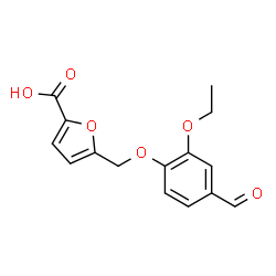 ChemSpider 2D Image | 5-[(2-Ethoxy-4-formylphenoxy)methyl]-2-furoic acid | C15H14O6