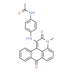 ChemSpider 2D Image | N-{4-[(3-Methyl-2,7-dioxo-2,7-dihydro-3H-naphtho[1,2,3-de]quinolin-1-yl)amino]phenyl}acetamide | C25H19N3O3